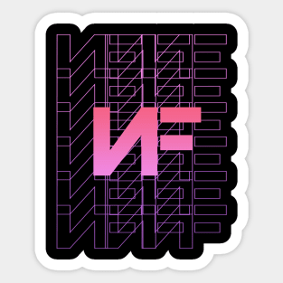 nf line art pink Sticker